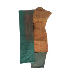 Khadi Dress Handloom Cotton Material for Women : Brown | BDM727