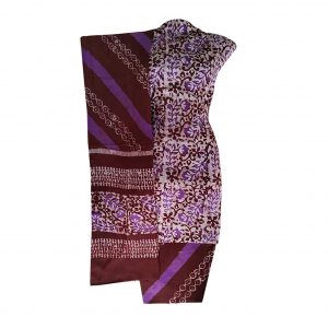 Batik Dress Handloom Cotton Material for Women : Maroon & Purple | BDM869