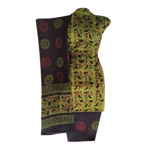 Batik Dress Handloom Cotton Material for Women : Maroon & Black | BDM879